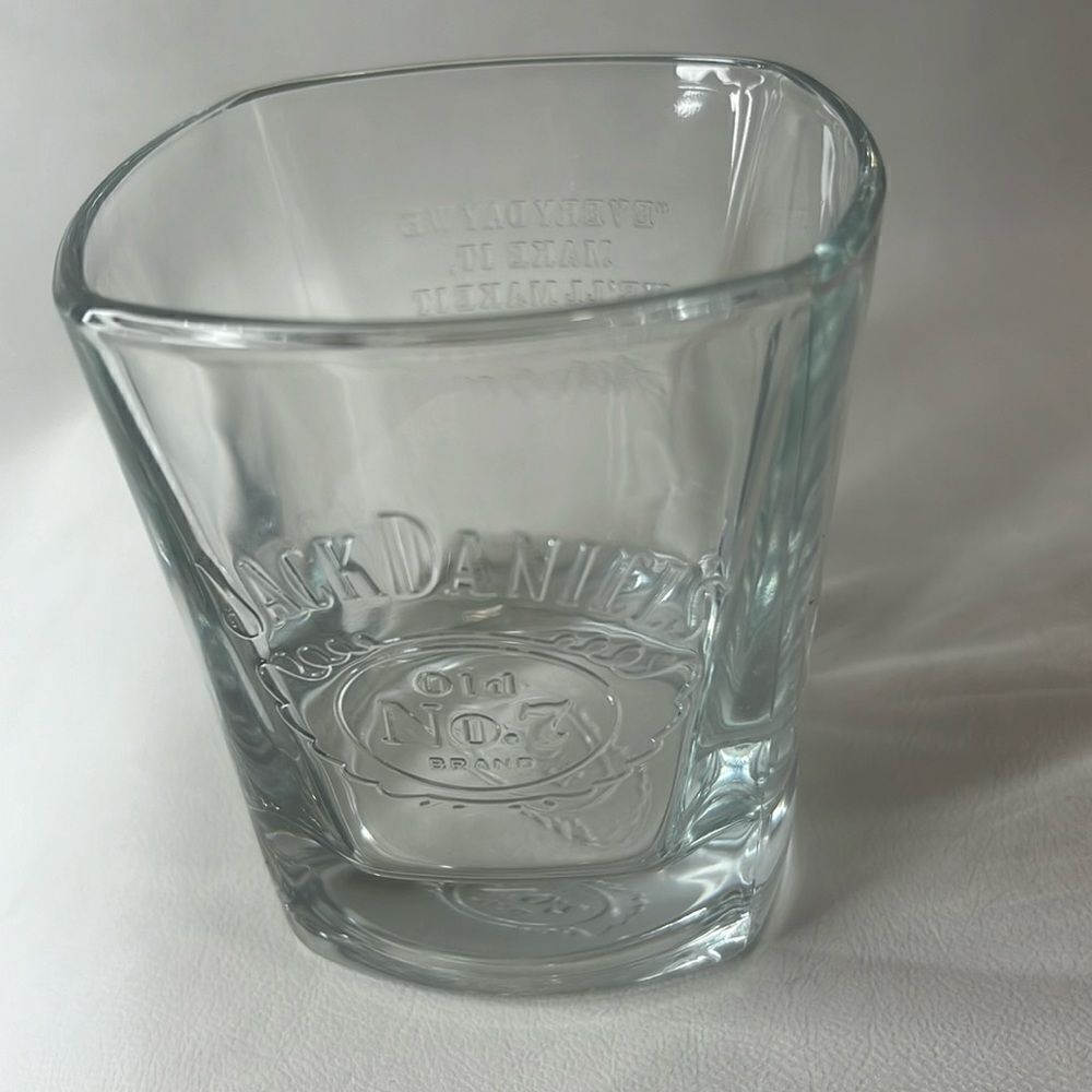 Jack Daniel’s Whiskey Rocks Glass Old No 7 Brand 8 Oz Engraved 3 1/2 In Tall Bar